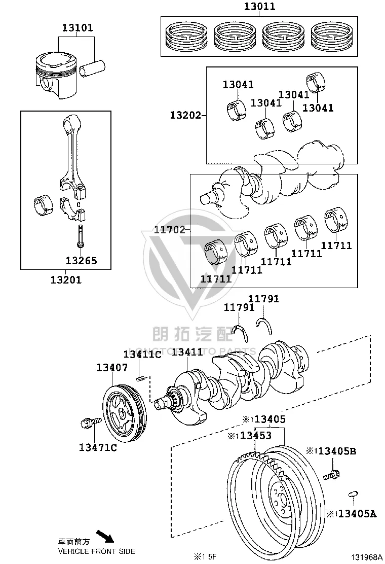 Crankshaft Thrust Washer Upper 11791-0M020 for Toyota Corolla