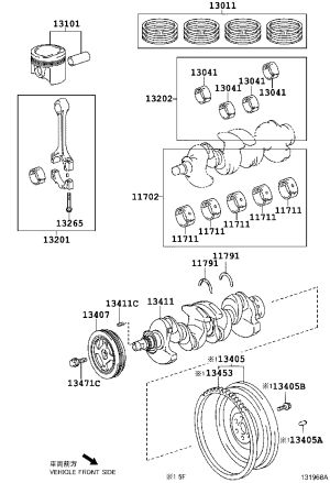 Crankshaft Thrust Washer Upper 11791-0M020 for Toyota Corolla