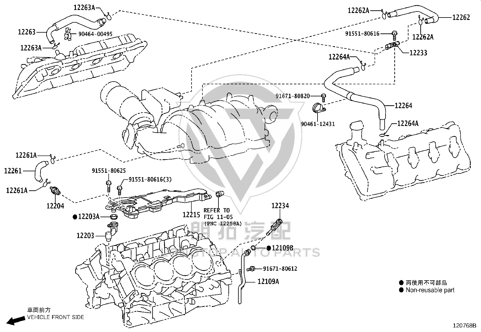 Oil-gas separator 12215-38010 for Toyota Land Cruiser