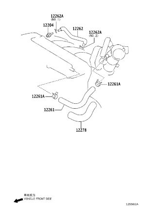 Exhaust Pipe For Valve Cover 12261-0H110 for Toyota Camry