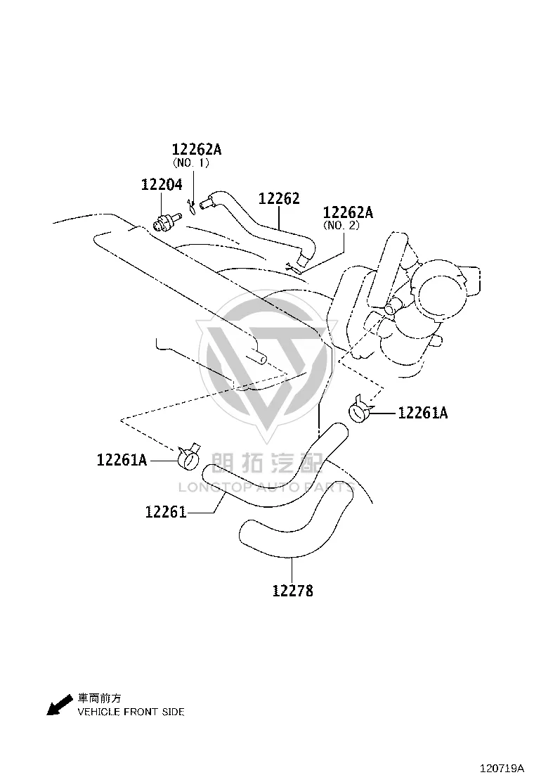 Cylinder Head Cover Exhaust Pipe 12262-31070 for Toyota Camry