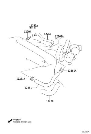 Cylinder Head Cover Exhaust Pipe 12262-31070 for Toyota Camry