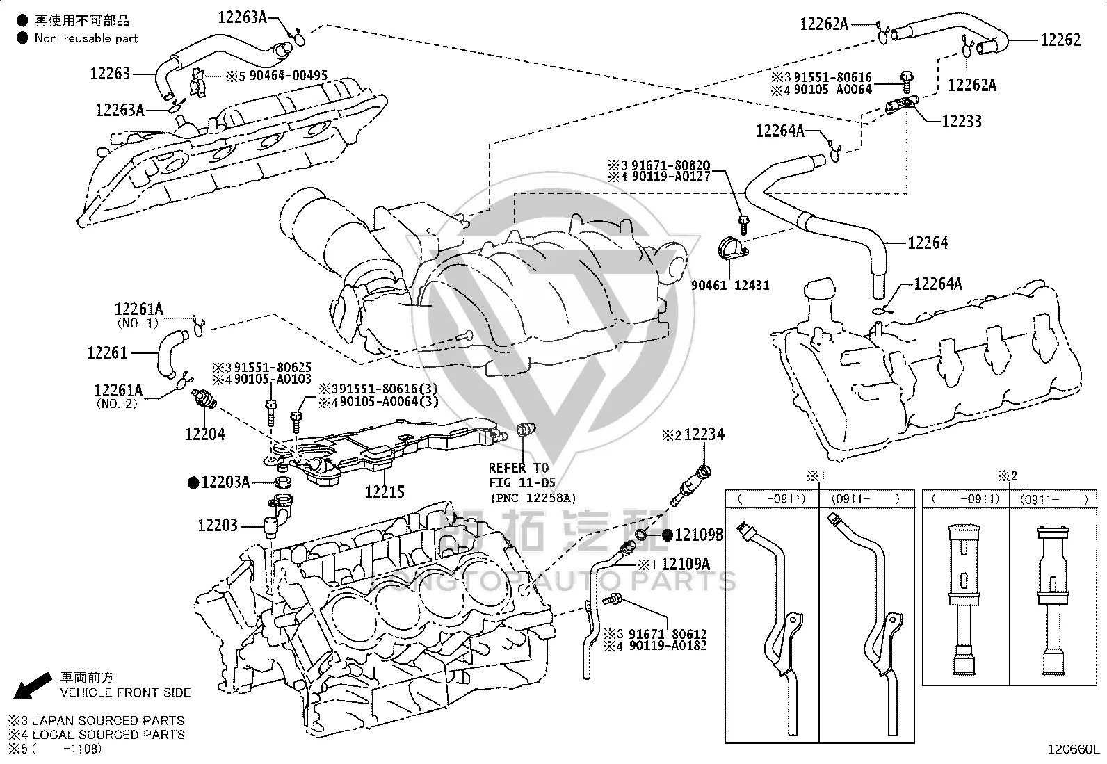 Crankcase Breather 12215-38040 for Toyota Sequoia