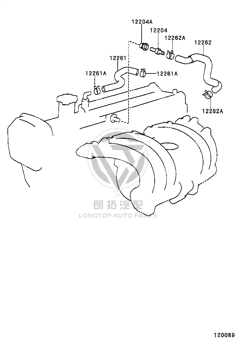 Valve Cover Breather Hose 12261-46051 for Toyota Crown