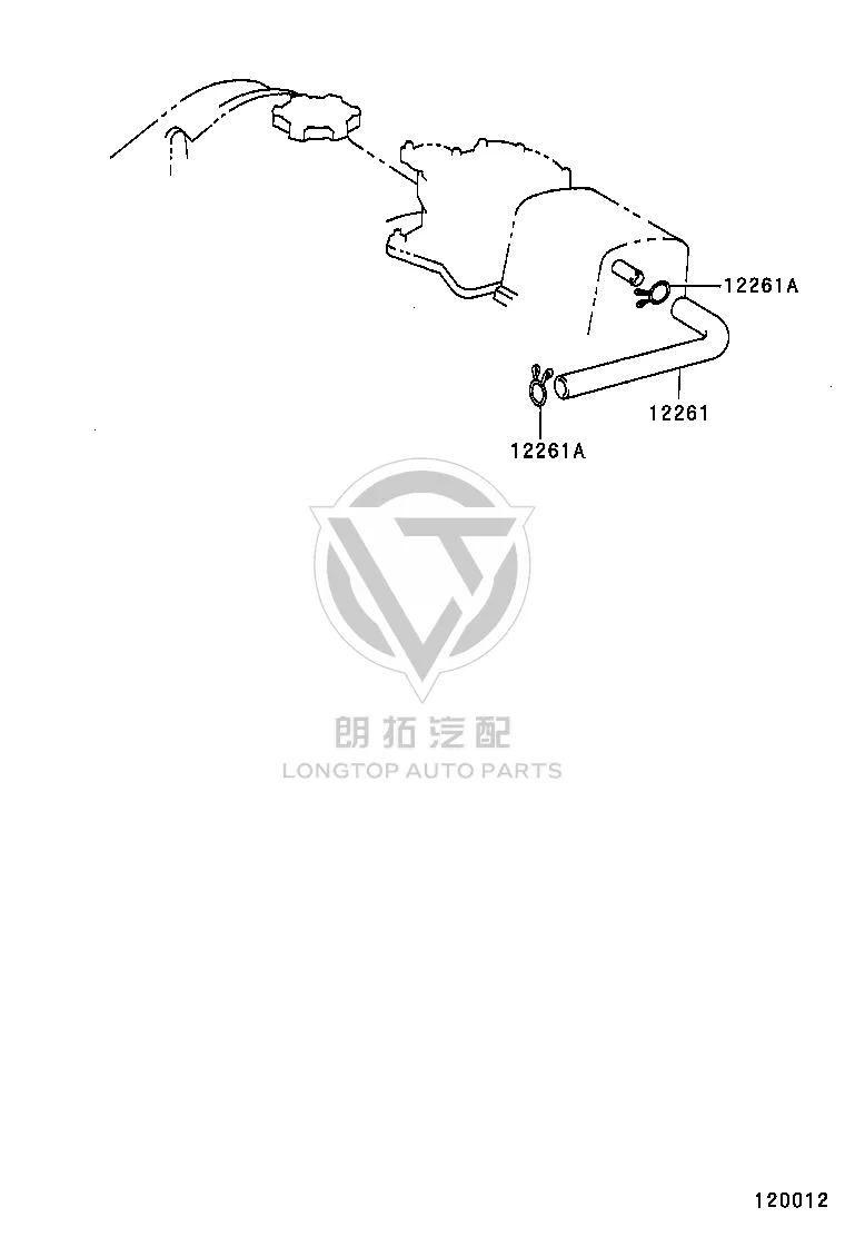 Cylinder Head Cover Exhaust Pipe 12261-0D040 for Toyota Corolla