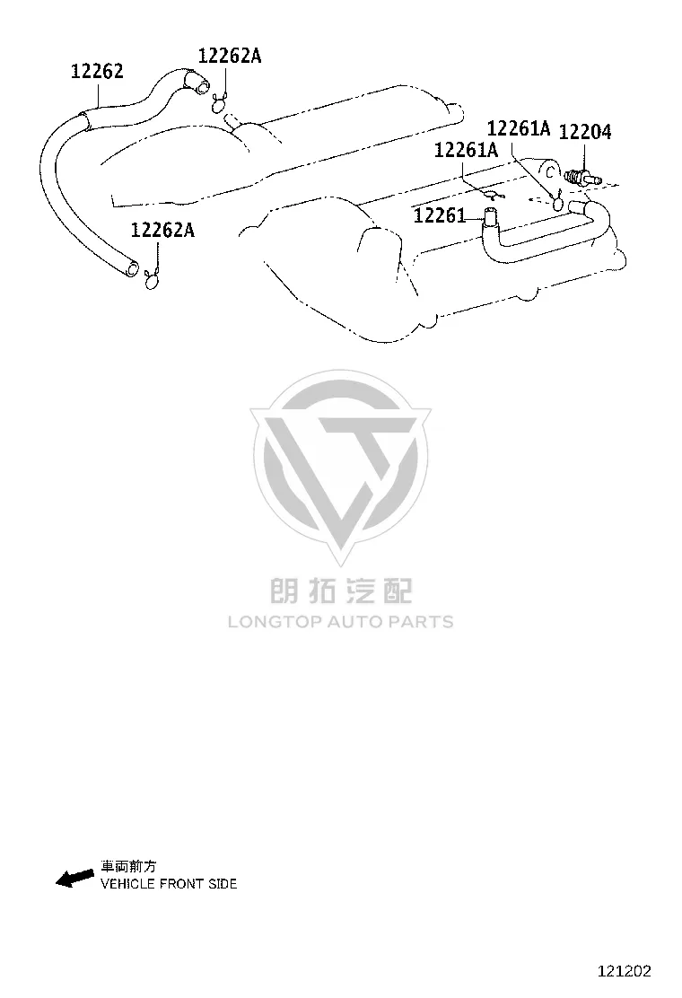 Valve Cover Exhaust Pipe 12261-50060 for Toyota 4Runner