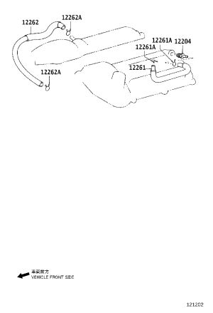 Valve Cover Exhaust Pipe 12261-50060 for Toyota 4Runner