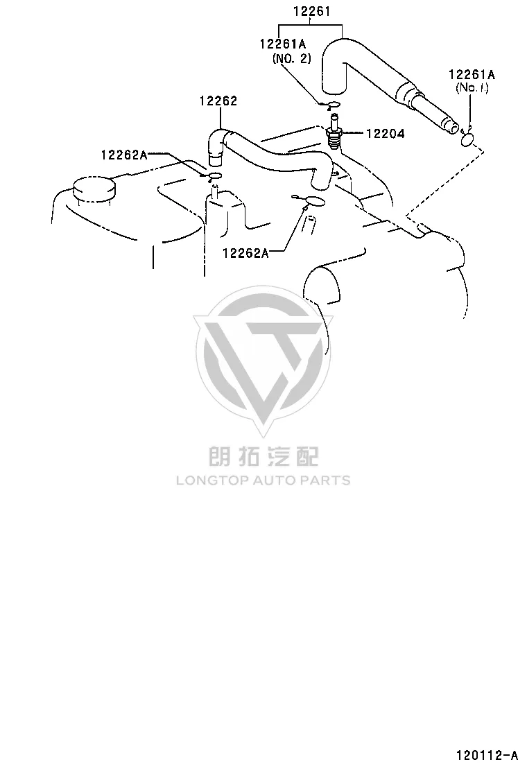 Valve Cover Breather Hose 12261-58110 for Toyota Coaster