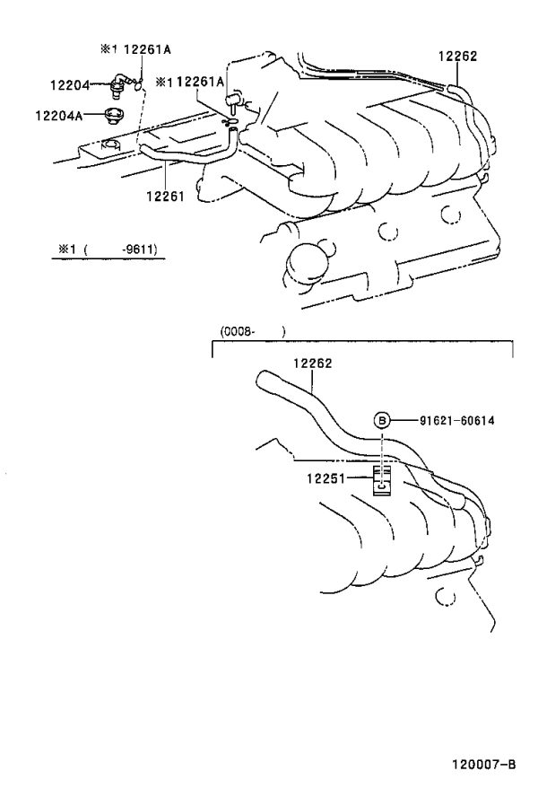 Valve Cover Exhaust Pipe 12261-62041 for Toyota 4RUNNER
