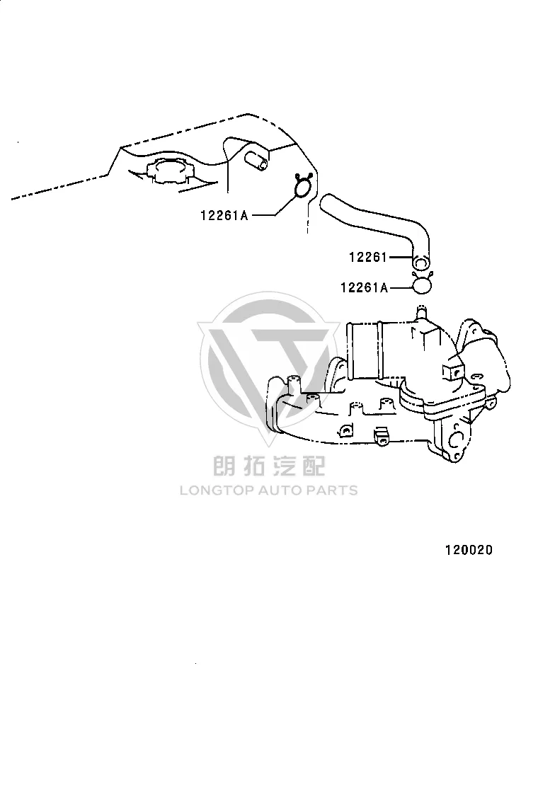 Valve Cover Exhaust Pipe 12261-75070 for Toyota Land Cruiser