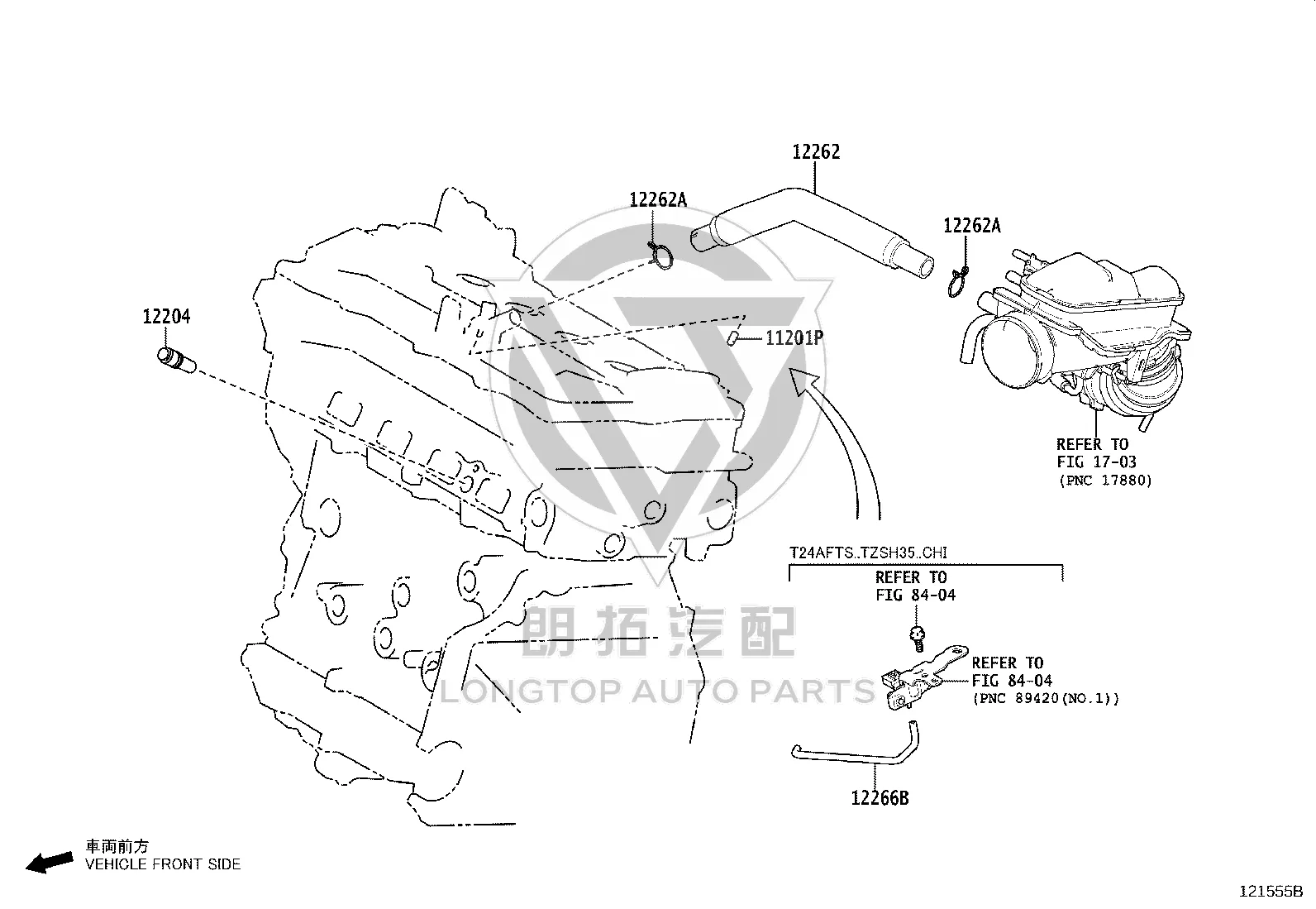 Cylinder Head Cover Breather Hose 12262-25080 for Toyota ALPHARD