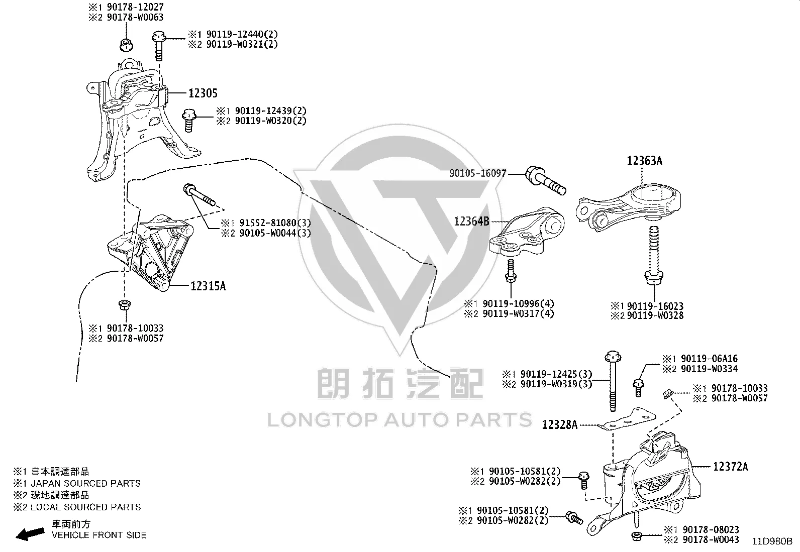 Engine Mount Right 12305-24020 for Toyota Corolla