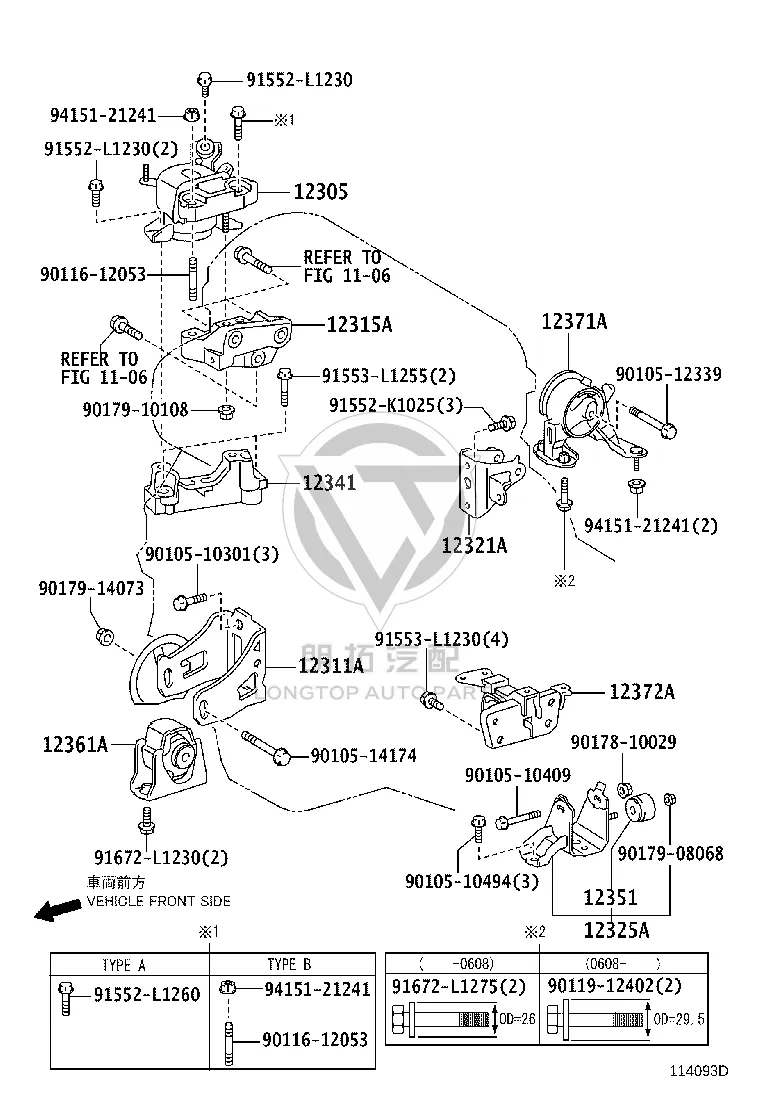 Engine Mount Front Left 12372-31030 for Toyota ALPHARD