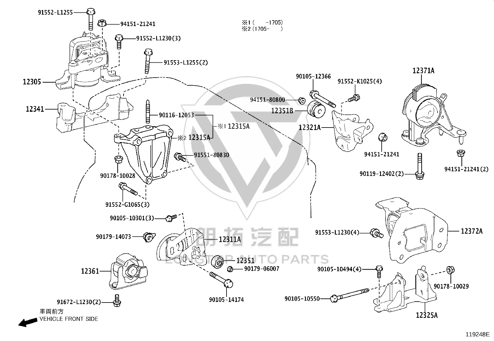 Engine Mount (Left) 12372-36070 for Toyota RAV4