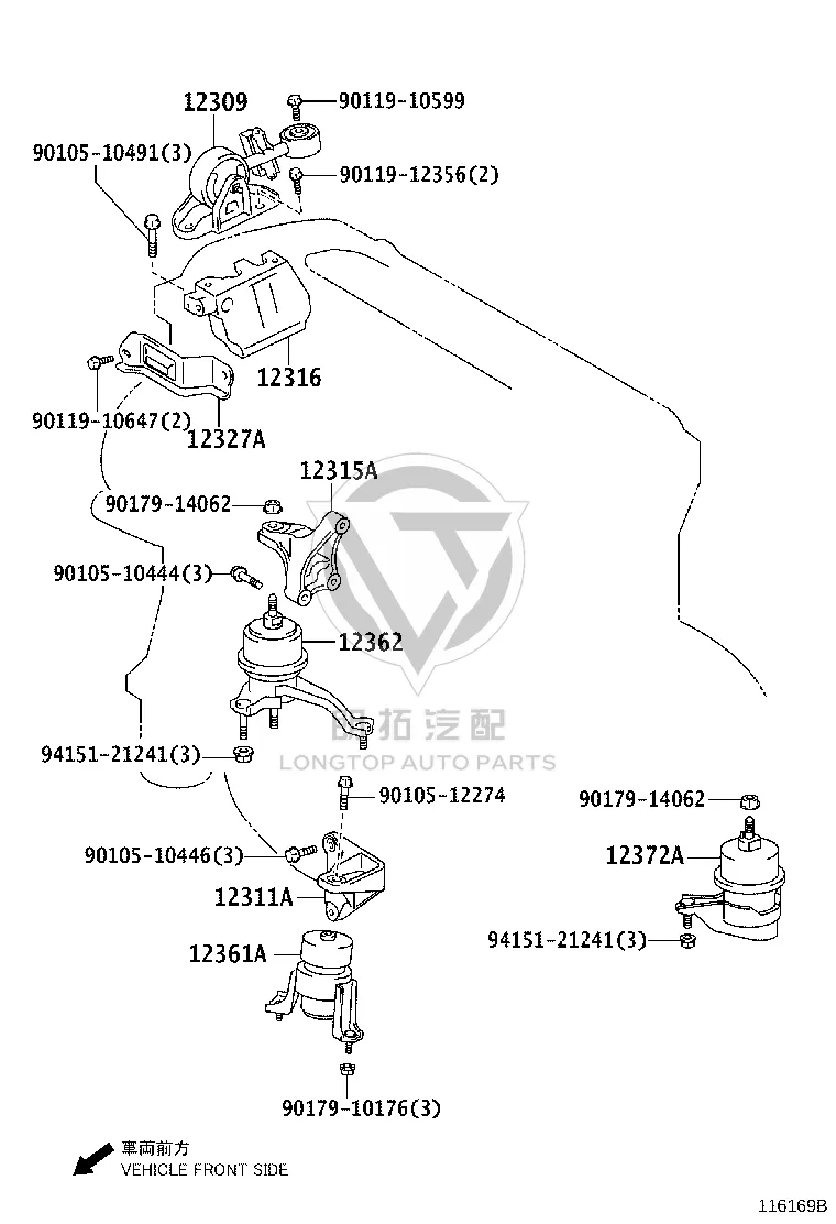 Engine Mount 12309-28160 for Toyota Camry