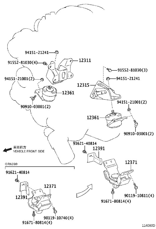 Engine Bracket Right Front 12311-31021 for Toyota 4Runner