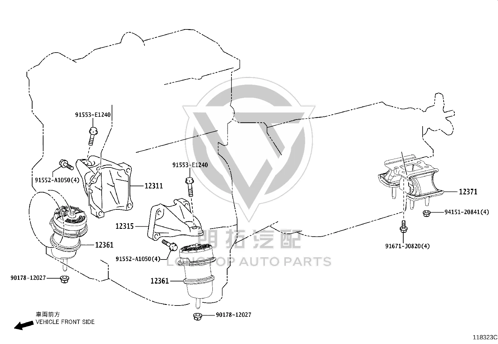 Engine Mount Front 12361-31360 for Lexus IS