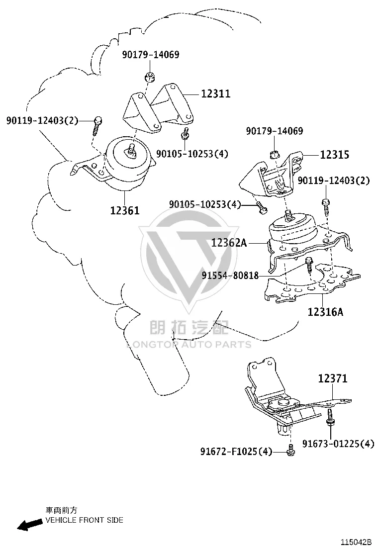 Engine Mount Right 12361-51030 for Toyota Land Cruiser
