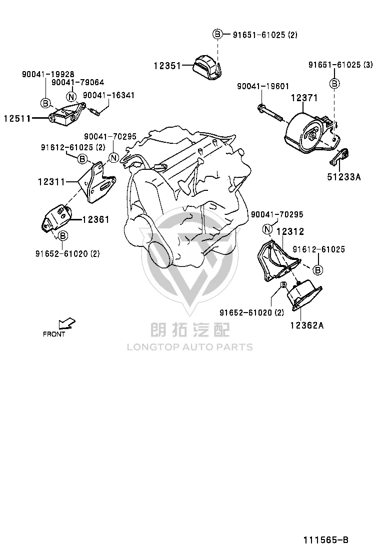 Engine Bracket (Right) 12311-87403 for Toyota Cami