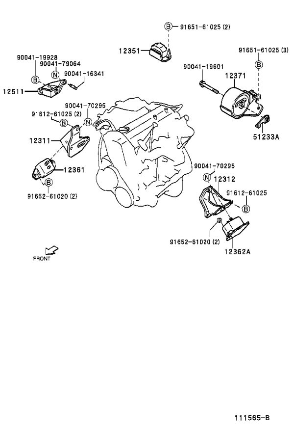 Engine Bracket (Right) 12311-87403 for Toyota Cami