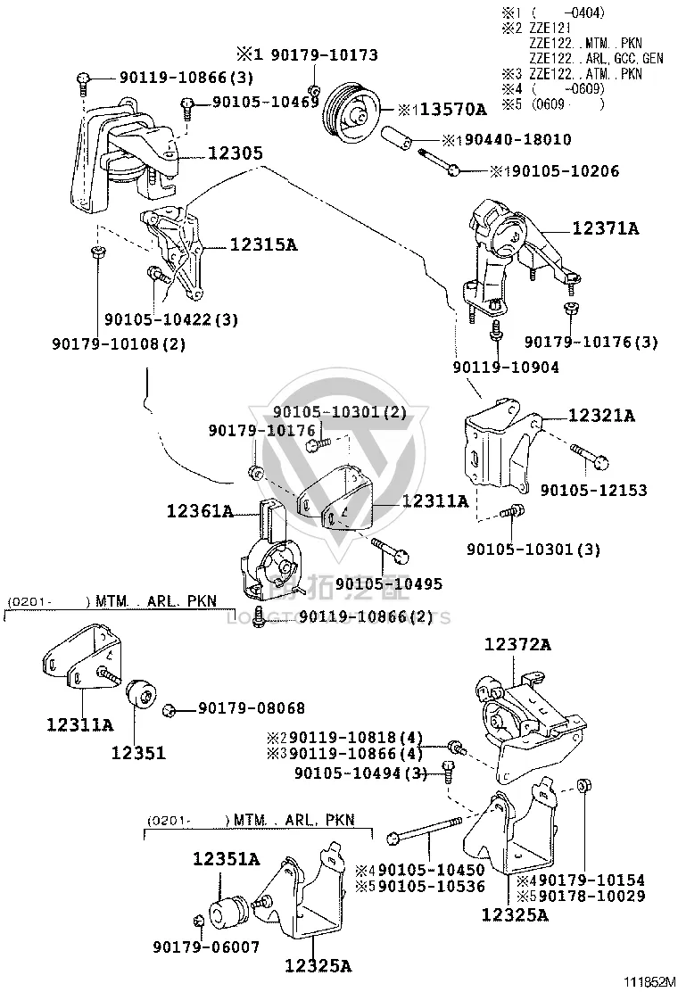 Engine Mount (Left) 12372-0D051 for Toyota Corolla