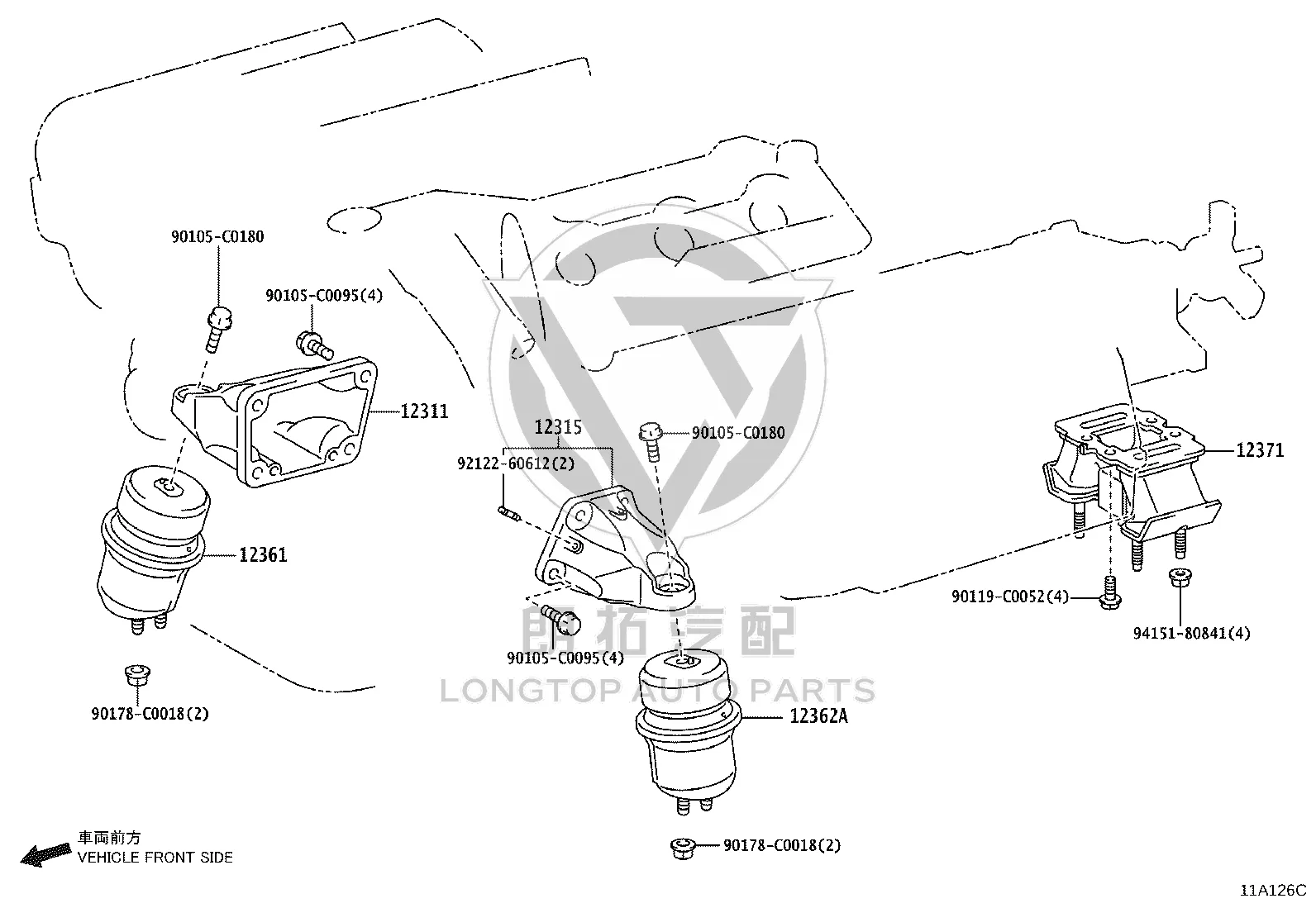 Engine Mount Front 12361-0V041 for Toyota Crown