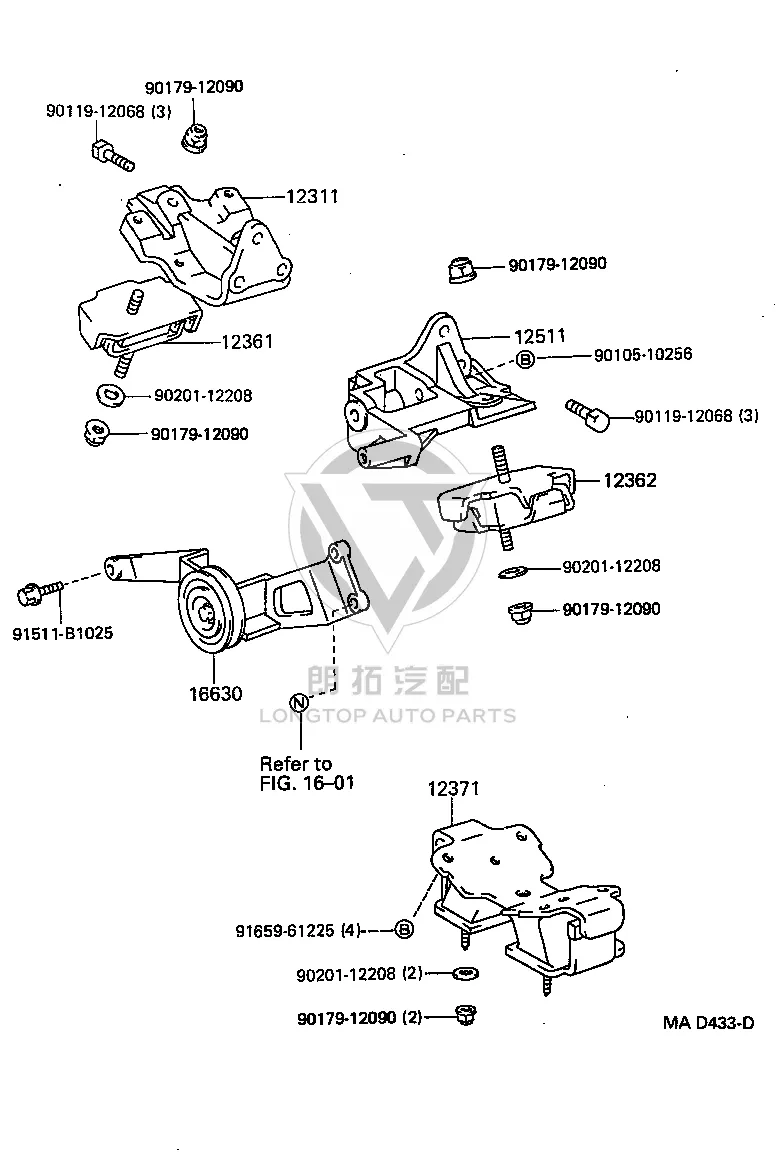Engine Mount (Front) 12361-17011 for Toyota Land Cruiser