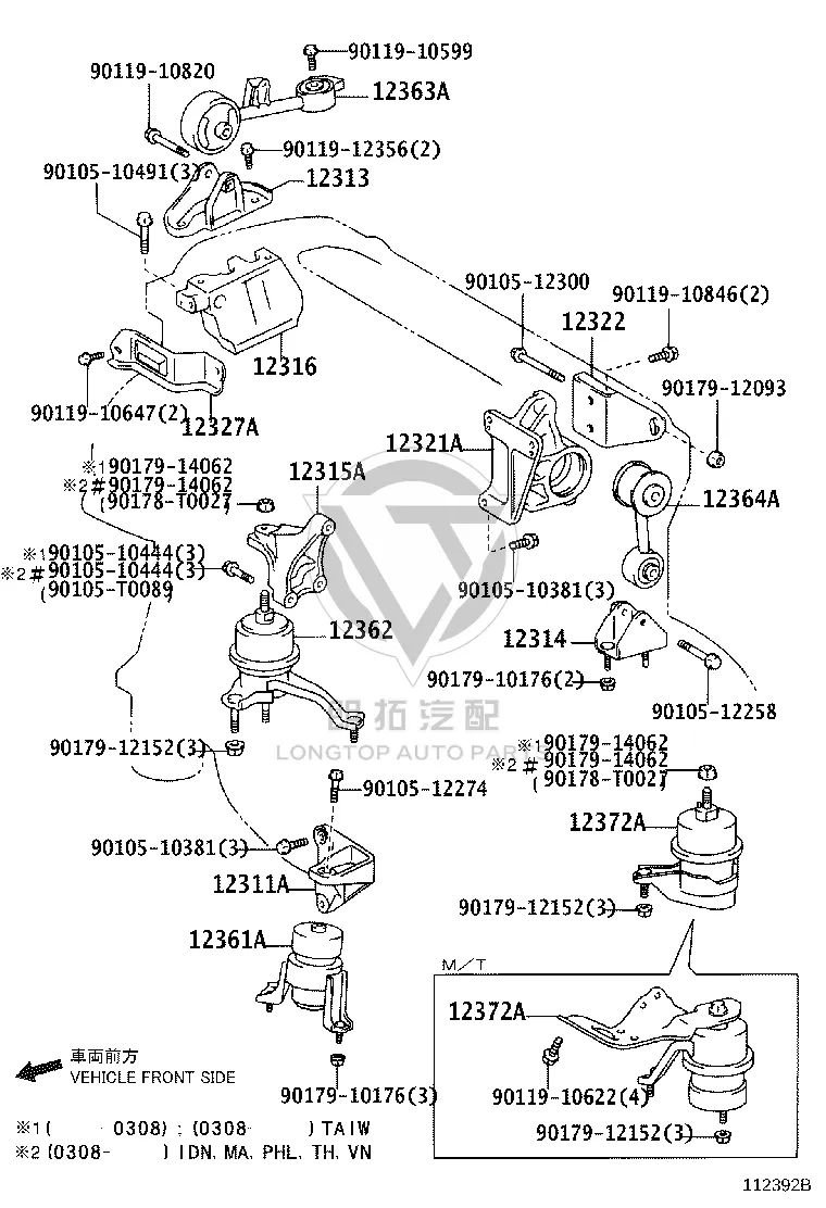 Engine Mount Front 12361-28110 for Toyota Camry