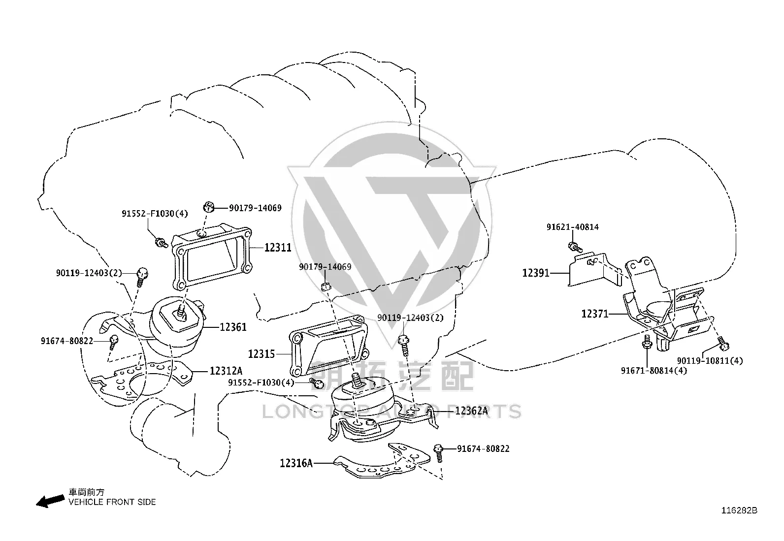 Engine Mount Left 12362-38020 for Lexus GX400