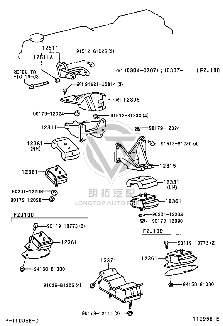 Engine Mount (Left) 12361-50121 for Toyota Land Cruiser