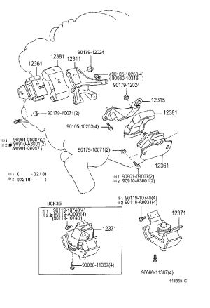 Engine Mount Front 12361-50160 for Toyota Sequoia