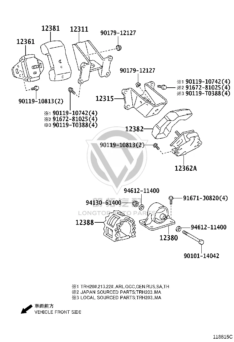 Bolt 90119-10813 for Toyota Hiace