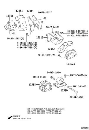 Bolt 90119-10813 for Toyota Hiace