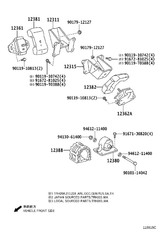 Bolt 90101-14042 for Toyota COASTER