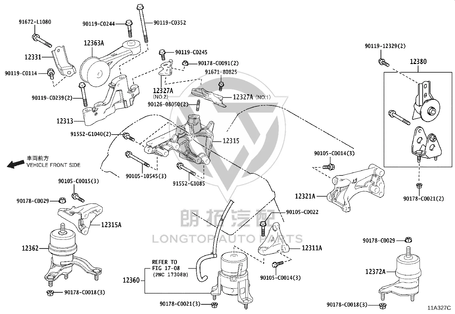 Nut 90178-C0029 for Toyota Camry