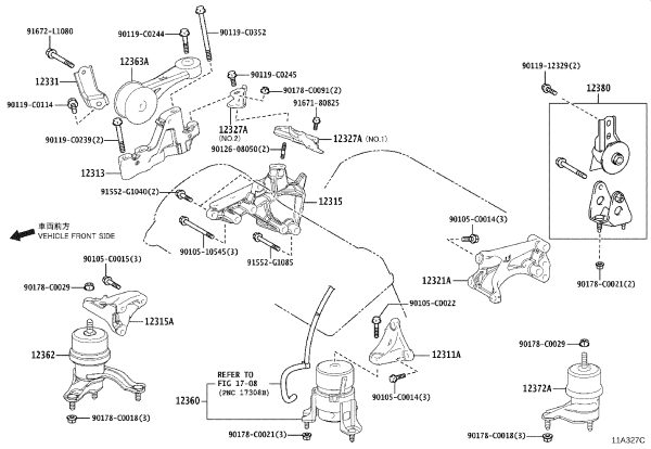 Nut 90178-C0029 for Toyota Camry