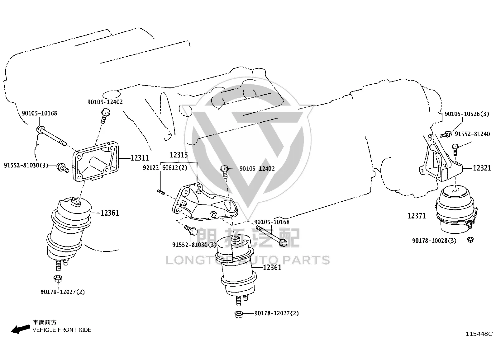 Transmission Mount 12371-31082 for Toyota Mark X