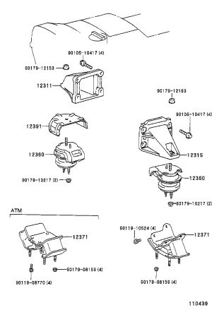 Engine Front Suspension Vibration Isolation Pad Assembly 12360-46122 for Toyota Crown