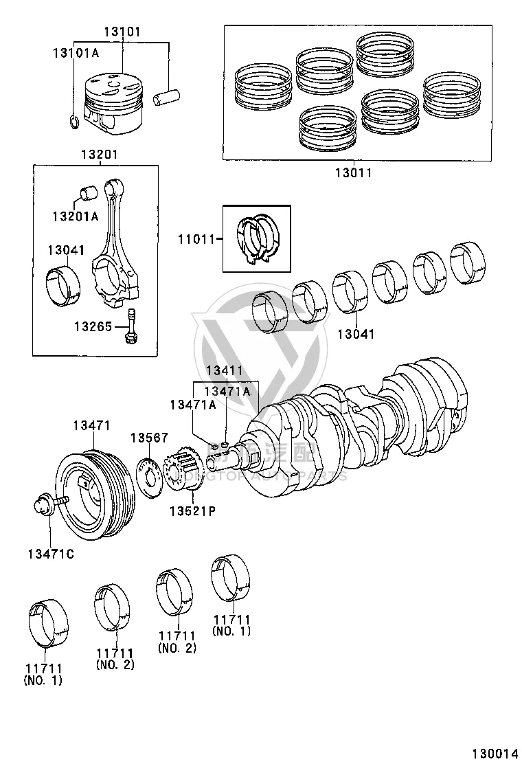 Piston Ring 13011-20023 for Toyota Alphard