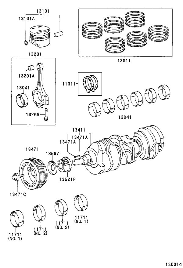 Piston Ring 13011-20023 for Toyota Alphard