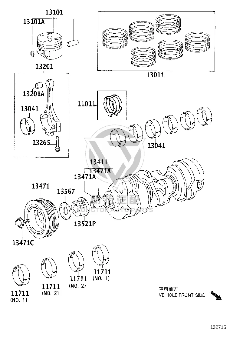 Piston Ring 13011-28151 for Toyota Camry