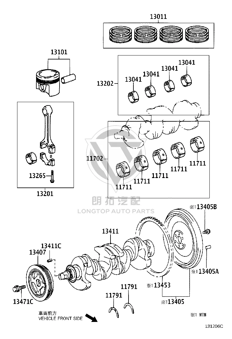 Piston Ring 13011-22221 for Toyota Auris