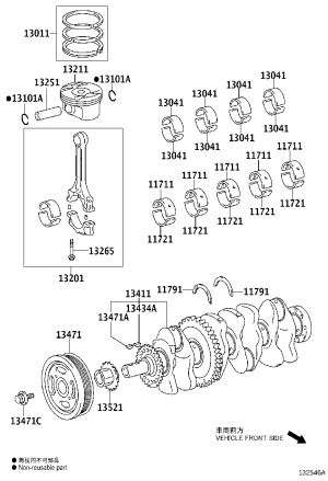 Crankshaft Timing Gear 13521-25010 for Toyota Alphard