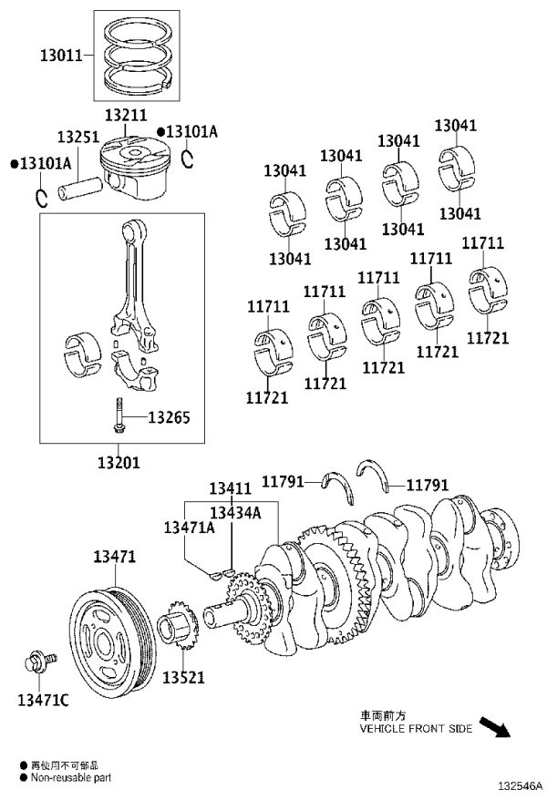 Connecting Rod 13201-29815B0 for Toyota ALPHARD