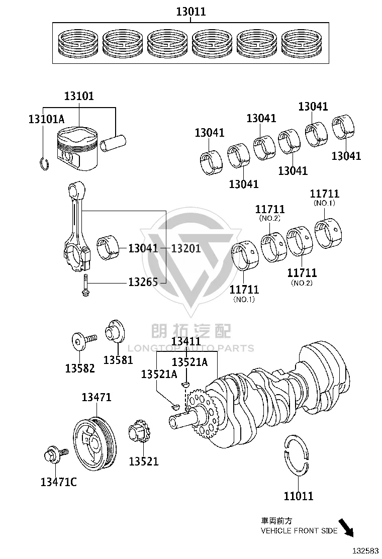 Piston 13101-31091 for Toyota Alphard