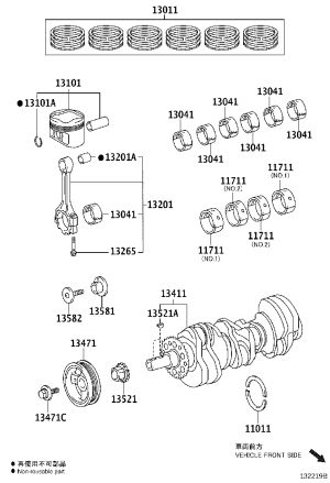 Piston 13101-31092A0 for Toyota ALPHARD