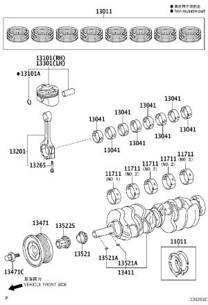 Piston Ring 13011-38090 for Lexus IS F