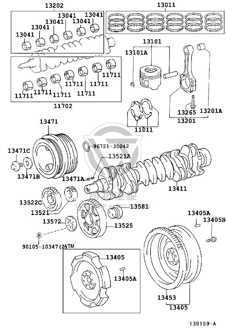 Crankshaft Pulley 13407-50090 for Toyota Land Cruiser