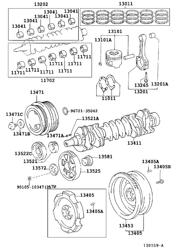 Flywheel 13405-50020 for Toyota Land Cruiser