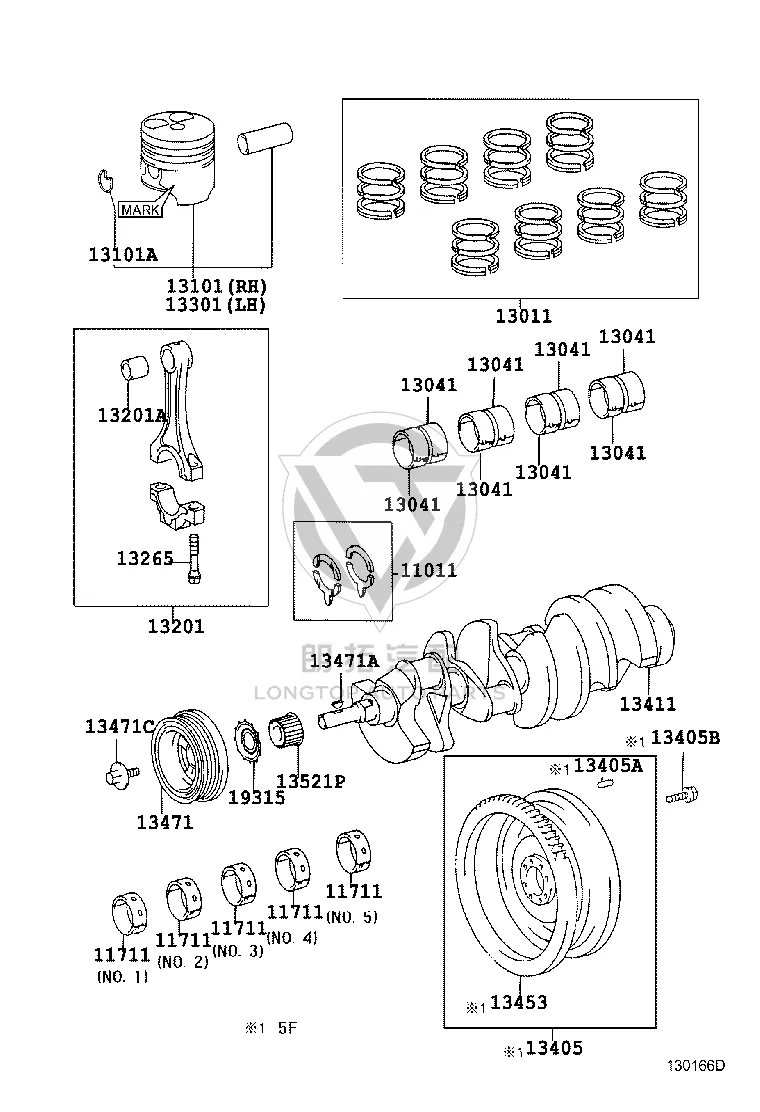 Left Engine Piston 13303-50051 for Toyota Land Cruiser